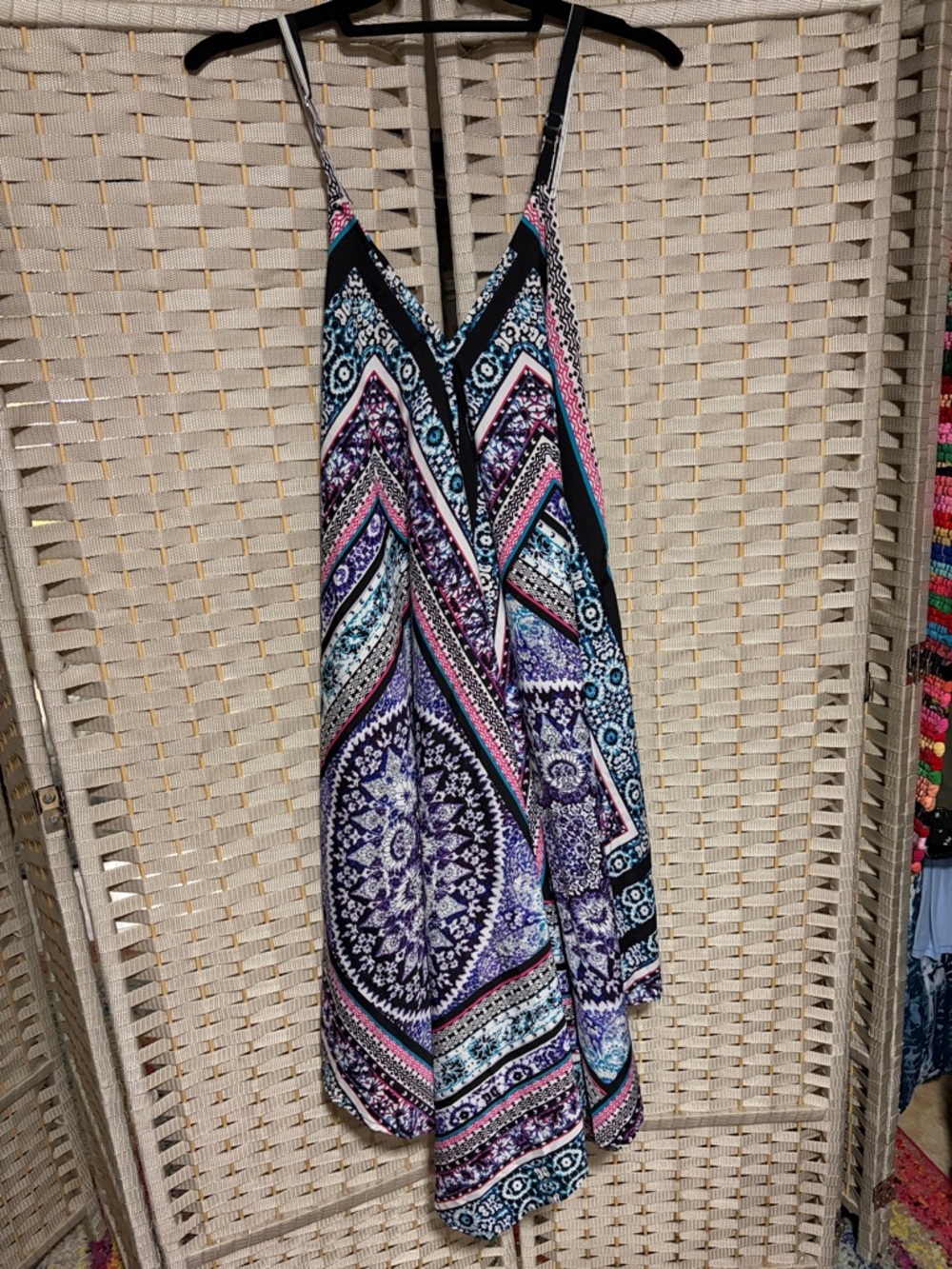 Vintage Y2K Handkerchief Printed Dress - Purple Multi